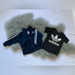 MIX AND MATCCH ADIDAS KIDS TRACK JACKET AND T-SHIRT SIZE 18m/24m